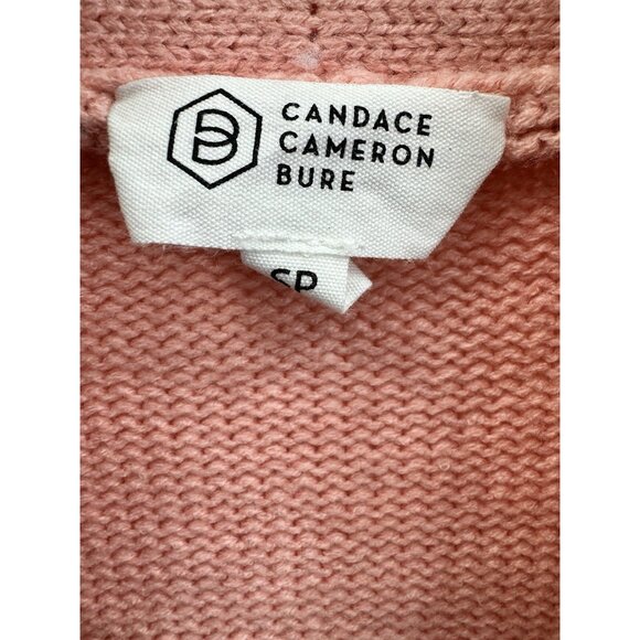 Candace Cameron Bure Pink Palm Tree Cardigan Sweater Size Small - Picture 8 of 10